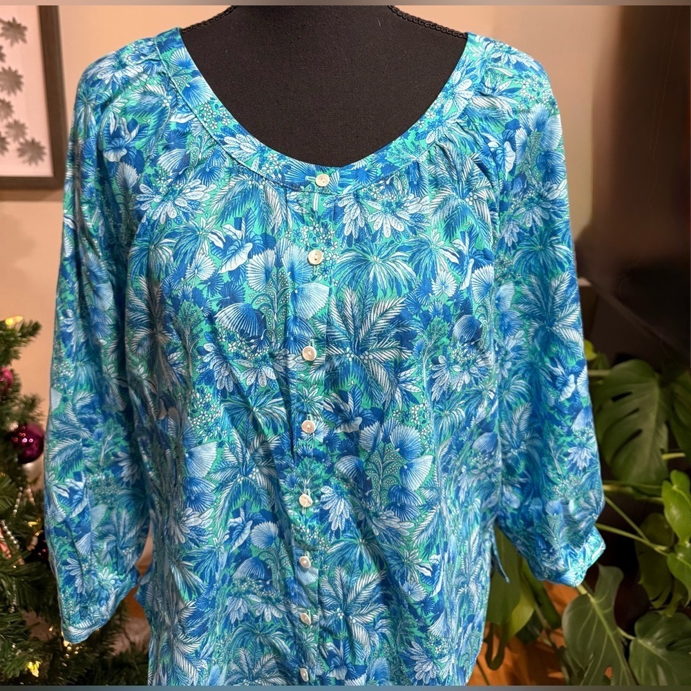 Tommy Bahama Floral Button Down Blouse - Picture 3 of 11